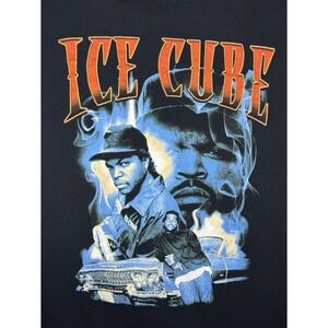 Ice Cube Rapper Big Graphic Rap T-Shirt Vintage Style‎ T-Shirt Sz Mens Medium